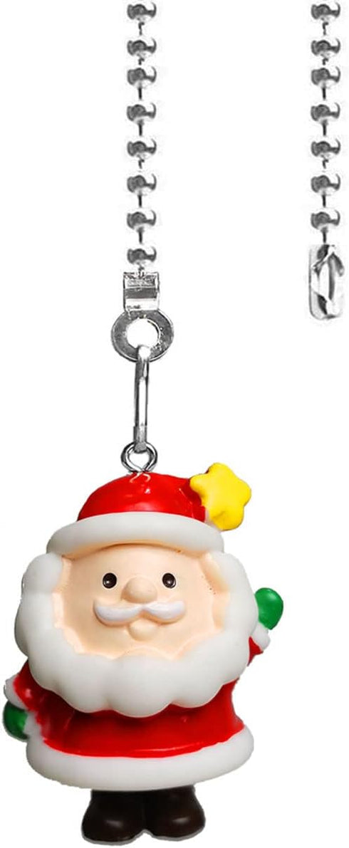 12 inch Ceiling Fan Pull Chain Father Christmas Charm Pendant Ceiling Fan Danglers Fan Pulls Chain Extender with Ball Chain Connector for Ceiling ...