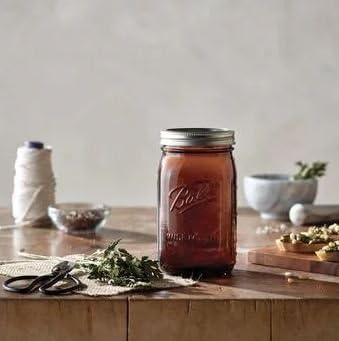 Ball Wide Mouth Canning Jars, Quart, Amber, 4 Count,1440069046...
