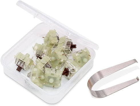 Granvela Cherry MX RGB Brown Key Switches Plate Mounted Tactile 55g Force Switch for Mechanical Keyboard, 10 Pack in PE Protective Box with Switch...