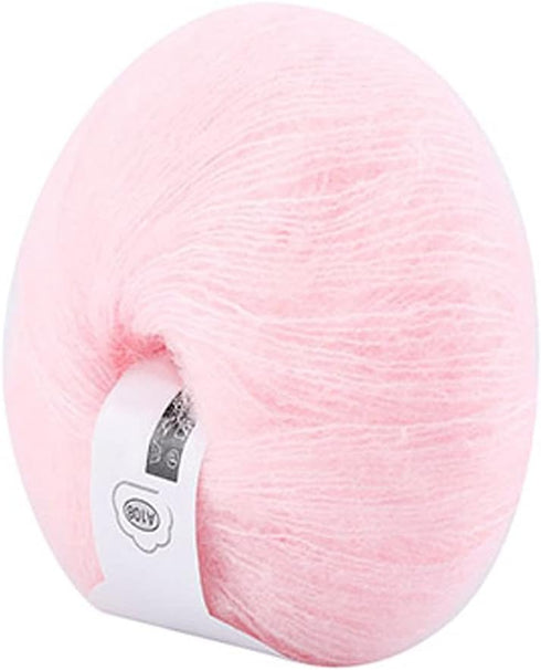 Pink Mohair Yarn, Mohair Yarn, Mohair Yarn for Knitting, Mohair Wool Ball Yarn Long Mohair Pashm Knit for DIY Crochet Scarf Clothes Sweater Shawl ...