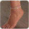 Colorful Beaded Anklet Pearl Heart Anklet Layered Ankle Fashion Beach Foot Jewelry for Women and Teen Girls...