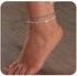Colorful Beaded Anklet Pearl Heart Anklet Layered Ankle Fashion Beach Foot Jewelry for Women and Teen Girls...