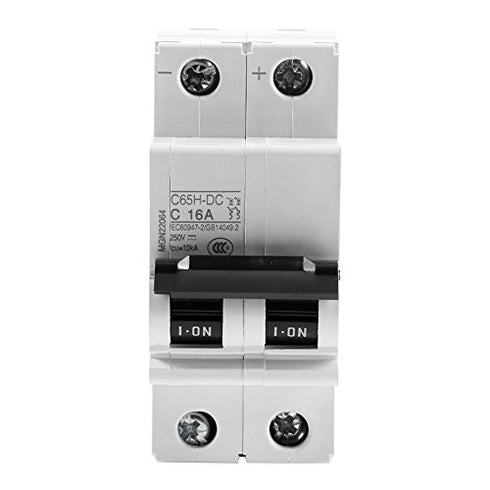 2P 250V Low-Voltage DC Miniature Circuit Breaker for Solar Panels Grid System din Rail Mount, Breaker DC Circuit Amp Solar Double Pole(63A)...
