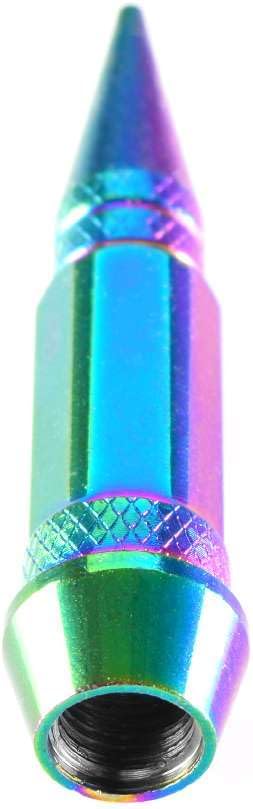 TVC28 Red 4pcs Long Spike Spiked Tire Valve Stem Caps Metal Thread Wheel Tires...