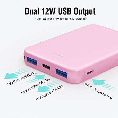 VANYUST S22 Portable Charger, Power Bank, 5000mAh External Battery Pack Compatible for iPhone 15 14 13 12 11 X Samsung S22 S21 Google iPad etc(Pin...