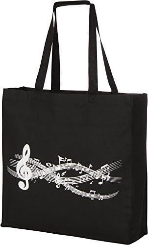 Large Gusseted Canvas Music Tote - Perfect Piano Bag for Books & More - Teacher Gifts...
