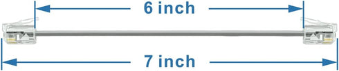 NECABLES 2Pack 6 Inch Short Telephone Cord Phone Cable Wall Phone Cord for Landline RJ11 6P4C Male to Male...