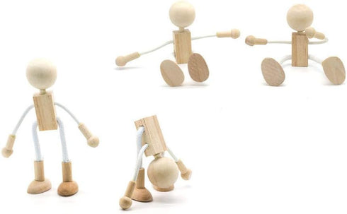 Exceart Wooden Pegs Wooden Pegs Peg Doll Supplies 4PCS Unfinished Wood Doll Shapeable Educational Crafts Toys Desktop Decoration for Kids DIY Pain...