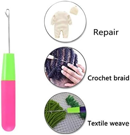 2Pcs Latch Hook Tool,Latch Hook Crochet Needle,Big Crochet Needle 5.0mm(0.2inch),Small Crochet Needle3.8 mm(0.15inch)...