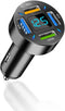 66W Fast Car Charger, 4-Port USB, Smart Power Charger Adapter with Voltmeter, Compatible Most Smartphones...