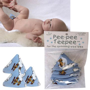 Peepee Teepee for the Sprinkling WeeWeee, Baby Pee Shield , Airplane Design - 5 pack...