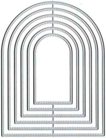 Silver Overlap Arched Border Metal Cutting Dies for Card Making Kit Embossing Paper Die Cuts Scrapbook Machine Stencils Storage Pockets Supplies, ...