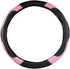 Istn Men's Sport Style Contrast Color Non-Slip Sweat Good Breathable PU Leatherette 15 inch Car Steering Wheel Cover Pink...
