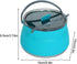 Folding Saucepan, Camp Cookware Hiking Silicone Folding Saucepan Water Kettle With Lid Cookware Travel Camping Pot(Blue)...