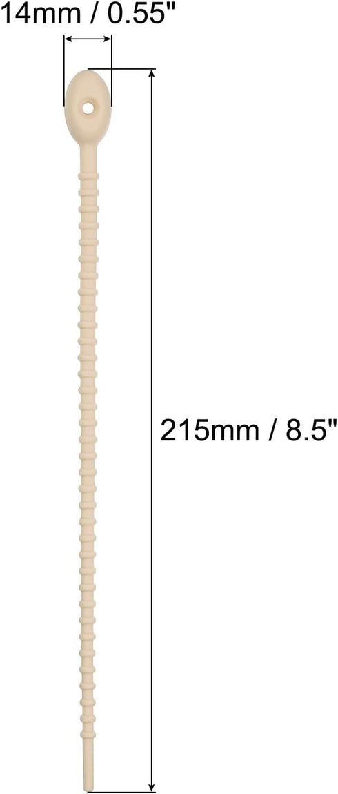 MECCANIXITY 15 Pack Silicone Cable Ties 8.5 Inch Reusable Zip Ties Silicone Twist Ties for Home Office Kitchen Organizer Food Bag Cord Key Managem...