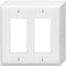 Decorator Wall Plates 2-Gang Switch Outlet Electrical Cover Pate Unbreakable Thermoplastic Faceplate for Light Receptacle Outlet Switch, White (4 ...