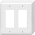 Decorator Wall Plates 2-Gang Switch Outlet Electrical Cover Pate Unbreakable Thermoplastic Faceplate for Light Receptacle Outlet Switch, White (4 ...