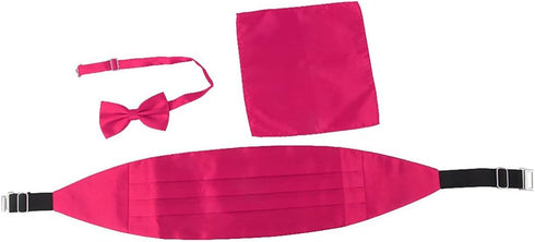 Kisangel Mens Belts Red Bow Tie Mens Red Tie 3pcs Cummerbund and Bow Tie Set Bow Tie Hanky Set Cummerbund, Bow Tie, Handkerchief for Party Wedding...