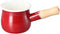 500ML Home Enamel Milk Pan With Wooden Handle, Small Enamel Saucepan Butter Warmer Cookware Pan Sauce Pan Kitchen Tool...