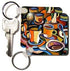 3dRose Cups Poster Mugs Coffee Spoon Abstract Colorful Key Chains, Set of 2 (kc_21126_1)...