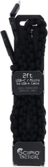 Scipio STPARADROID 2Ft Paracord Cell Phone Charging Cord Micro and USB-C(R) to USB Cable - 20ft Survival Cable Gamer Charging Cord Android Power C...