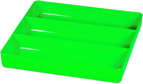 Ernst Manufacturing Toolbox Tray: Stackable Garage Organizer Tray in Green with 3 Compartments - Ideal for Trades, Mechanics, Electricians, Plumbe...