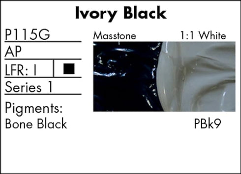 Grumbacher Pre-Tested Oil Paint, 37ml/1.25 Ounce, Ivory Black (P115G)...