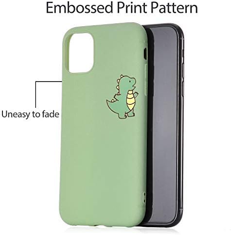 JOYLAND Silicone Matcha Green Couple Phone Case for iPhone 7/8/SE 2020 Lover Cute Cartoon Dinosaur Phone Case Cover Bumper Mustard Green Protectiv...