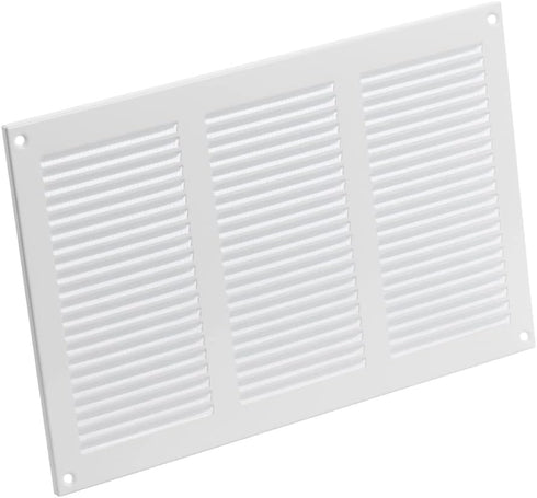 EUROPLAST 12x8 inch Vent Cover with Screen Mesh - White Register Vent Cover - Metal Air Return Grill - HVAC Vent Register for Home Improvement - C...