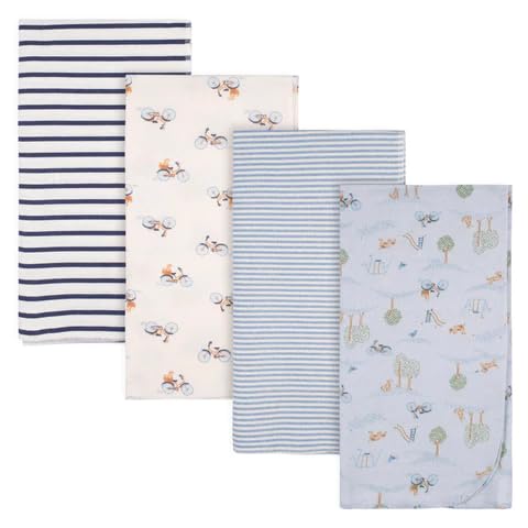 Gerber Baby 4-Pack Flannel Receiving Blanket (One Size, Playground)...
