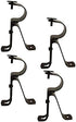 Curtain Rod Bracket for 1-Inch Diameter rods - (Set of 4 (2 Pairs, Black) (Can Also be Known as Curtain Rod Hangers, Drape Rod Hooks for Wall, Cur...