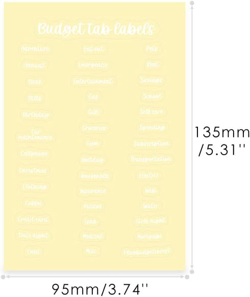 10 Sheets White Budget Label Stickers Money Cash Envelopes Tab Sticker for Budgeting A6 Binder Pockets Labels Planner Bills Organizer...