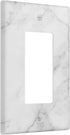 White Gray Marble Light Switch Plate Cover Single Rocker 1 Gang Wall Plates Decorative Lightswitch Electrical Outlet Faceplate for Bathroom Kitche...