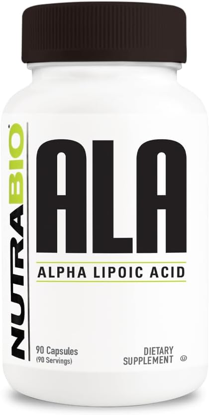 NutraBio Alpha Lipoic Acid (ALA) Supplement, 300mg – Supports Antioxidant Health, May Boost Energy Production and Wellness, 90 Vegetable Capsules...
