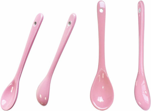 3 sets of 8 Color Porcelain Egg Spoons Ceramic Spoons 4.7 inch Coffee Dessert Yogurt Tea Milky Tea (16 pcs)...