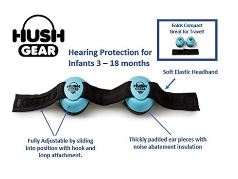 Mommy's Helper Hush Gear Noise Cancelling Headphones for Infants Ear Protection, Blue...