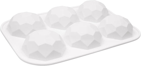 2 Pcs Diamond Ball Cake Silicone Molds, 3D Geometric Half Ball Mousse Cake Baking Molds, Silicone Pastry Chocolate Molds for Cake Decoration Frenc...