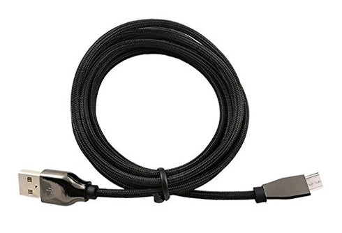 6 Foot Braided Nylon Micro Black Chrome USB Charge/Sync Cable...