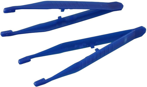 10Pcs First Aid Tweezers, Disposable Forceps, Practical Clamp Clips Accessories, Useful Plastic Repair Tools Kits for Elementary Science, Blue...