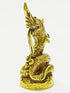 WitnyStore Tiny 1¼" Brass Buddha Staute Power Naga Mini Statue Animistic Fertility Symbol Traditional Thai Belief Amulet Miniature Collectible Fig...