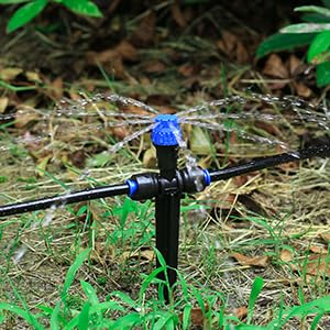 Drip Irrigation Emitters, with Adjustable 360 Degree Water Flow Drippers Emitters for 1/4 inch Tubing, Garden Drippers Emitters Perfect for House ...