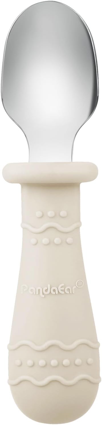 PandaEar 6 Pack Toddler Plates and Utensils Set, 2 Pack Silicone Baby Plates with Suction and 4 Stainless Steel Baby Spoons Forks, Toddler Dinnerw...