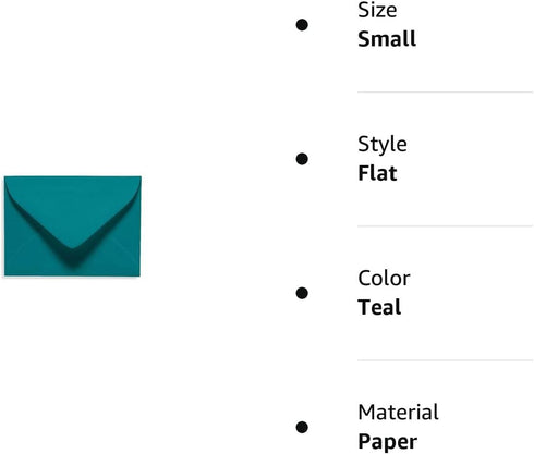 LUXPaper #17 Mini Envelopes | 2 11/16" x 3 11/16" | Teal | 80lb. Text | 50 Qty...