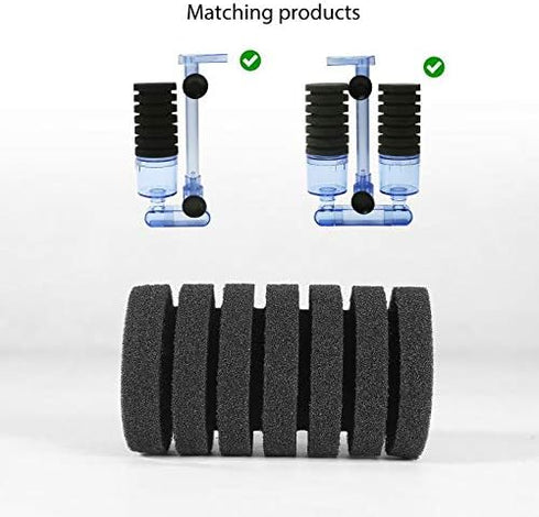 UPETTOOLS Aquarium Biochemical Sponge Filter, Ultra Quite Aquarium Air Pump Double Head Bio Sponge Fish Tank Foam Filter...