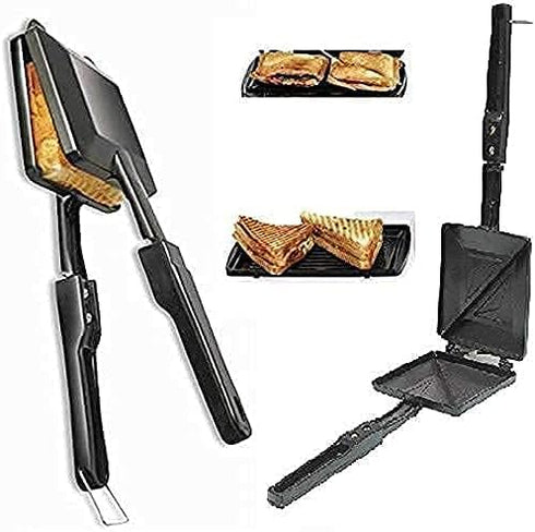 Toaster Sandwich Maker Panini Maker Hot Sandwich Maker Regular Gas Sandwich Toaster with 2 in 1 Peeler Non-Stick Aluminum Gas Toaster...