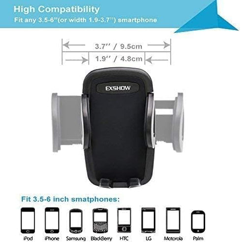 EXSHOW Portable Electronic Device Mount, Black, Compatible with iPhone 11 Pro Max/11/XS Max/XS/XR/X/8 Plus/8/7 Plus/7/6S Plus/6S/SE...