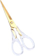 Stylish Acrylic Gold Multipurpose Scissors Stainless Steel 6.3 Inches Office Scissors Desktop Stationery for Cutting Heavy Duty Leather Arts Fabri...
