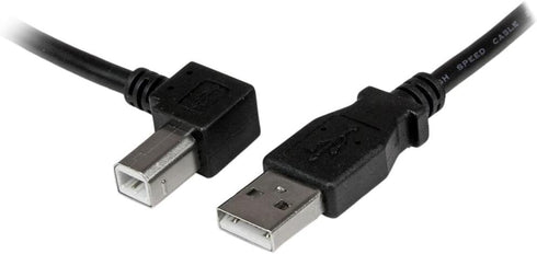 StarTech.com 3m USB 2.0 A to Left Angle B Cable Cord - 3 m USB Printer Cable - Left Angle USB B Cable - 1x USB A (M), 1x USB B (M) (USBAB3ML), Bla...