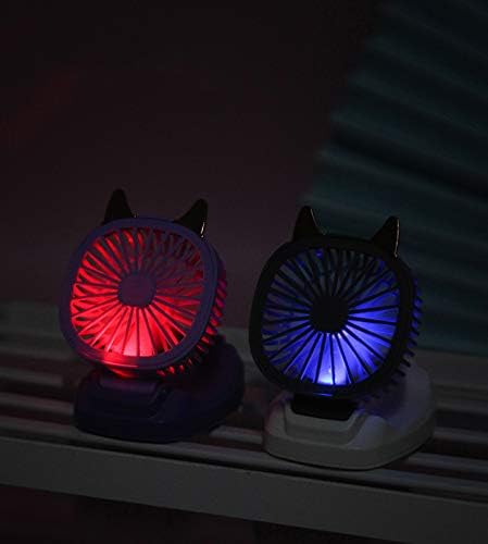 Upgrade version USB Rechargeable Fan With Comfortable Wrist Strap Portable Mini Fan Watch Built in colorful LED change light - Gray...