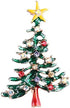 5 Pcs Multicolor Christmas Tree Brooch Set Crystal Rhinestone Xmas Brooches Pin Tiered Leaf Scarf Scarves Shawl Clip Holiday Jewelry Wedding Party...